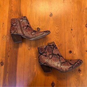 Snakeskin Brown Mattisse booties Size 9